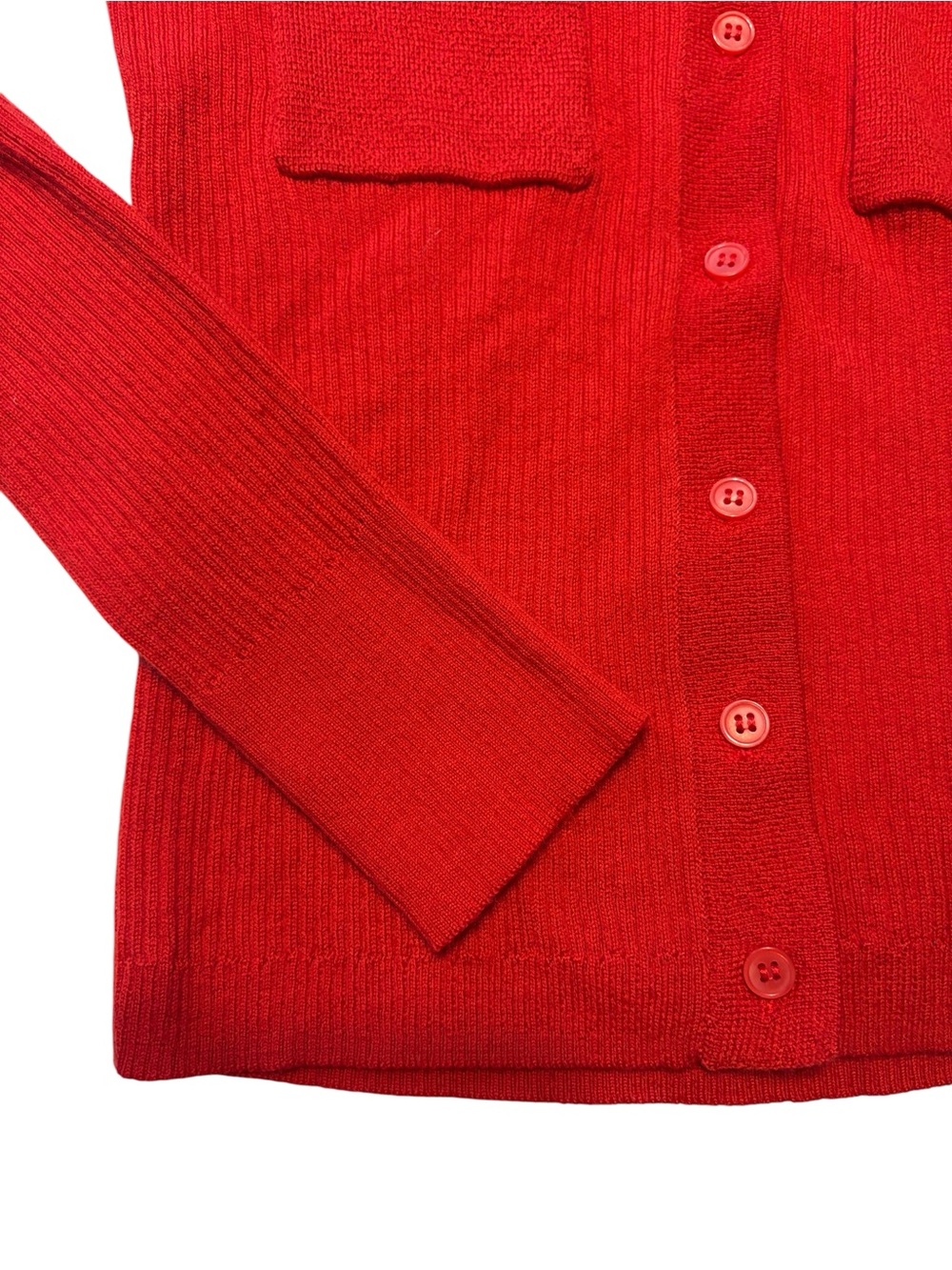 J. Crew Collared Button up Sweater in Merino Wool Blend Shirt Sweater Small Red - Picture 4 of 6